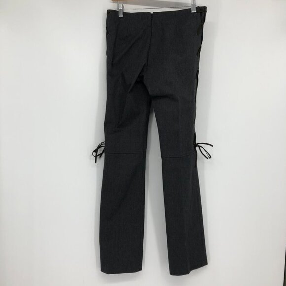 Awear grey pull on slacks brown string tied side seams trousers - Picture 2 of 14